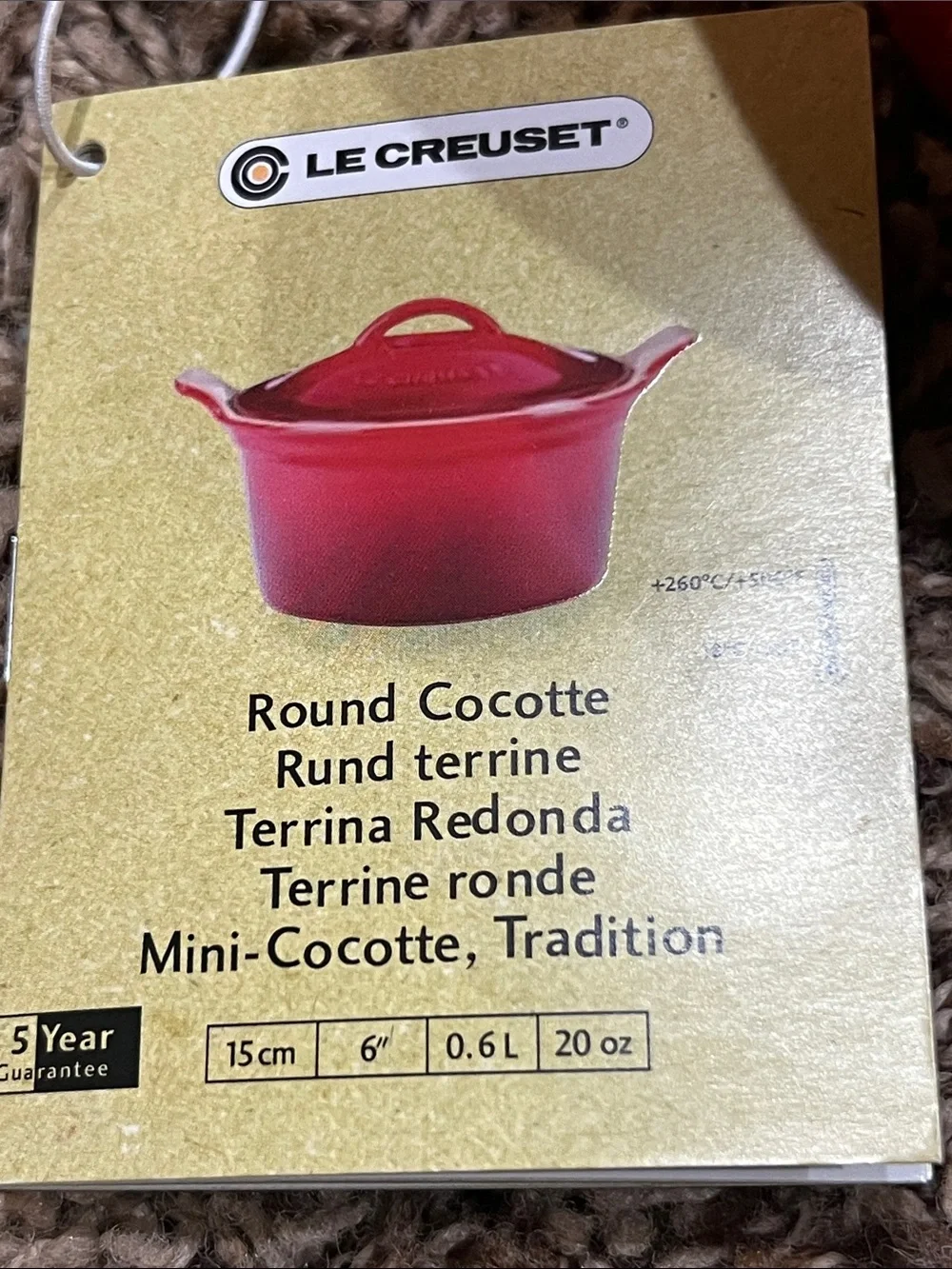 New Le Creuset Orange Gradient Mini Round Cocotte 20 oz